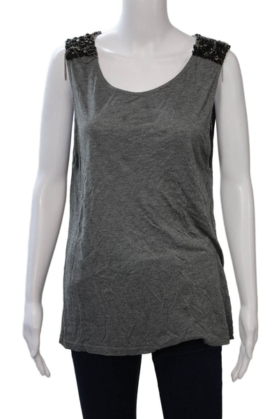 Haute Hippie Women Basic Gray Sleeveless Tank Size M