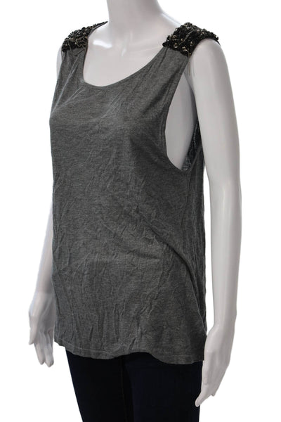 Haute Hippie Women Basic Gray Sleeveless Tank Size M