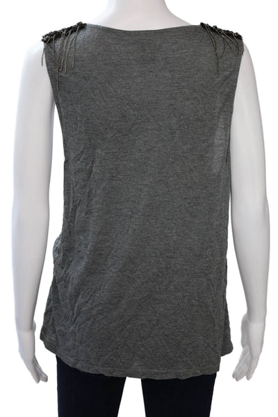Haute Hippie Women Basic Gray Sleeveless Tank Size M