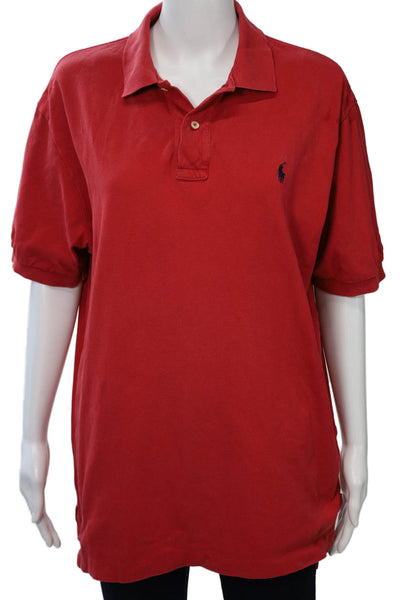 Polo Ralph Lauren Mens Red Cotton Collared Polo Short Sleeve Big & Tall Size L