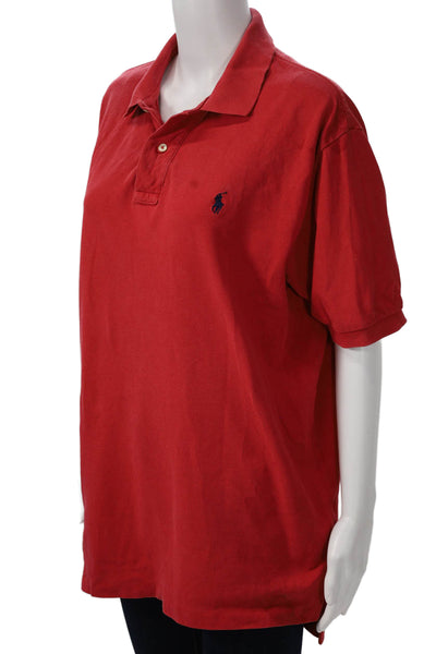 Polo Ralph Lauren Mens Red Cotton Collared Polo Short Sleeve Big & Tall Size L