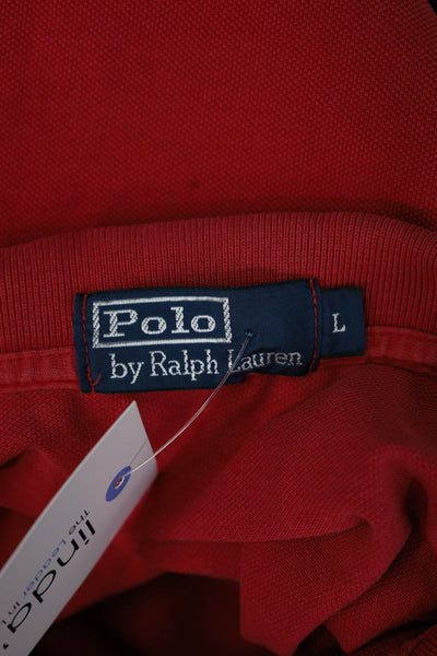 Polo Ralph Lauren Mens Red Cotton Collared Polo Short Sleeve Big & Tall Size L