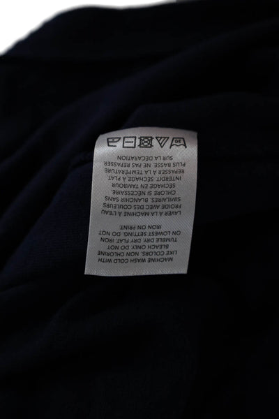 Kerri Rosenthal Women Ringer T-Shirt Dark Blue Cotton Size L