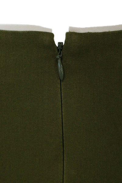J Crew Womens Sheath Pencil Dress Green V-Neck Sleeveless Knee Length Size 6