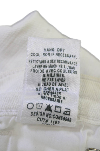 Joes Womens White Skinny Ankle Jeans Mid Rise Button Fly Size 27