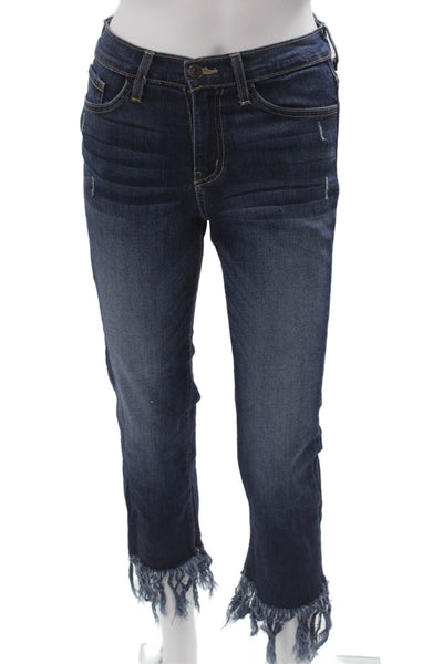 Flying Monkey Womens Cropped Dark Blue Mid Rise Jeans Size 25