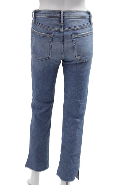 Frame Denim Womens Cropped Straight Blue Jeans Size 26