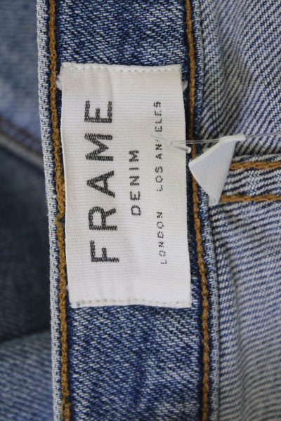 Frame Denim Womens Cropped Straight Blue Jeans Size 26
