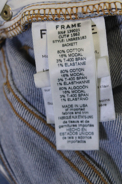 Frame Denim Womens Cropped Straight Blue Jeans Size 26