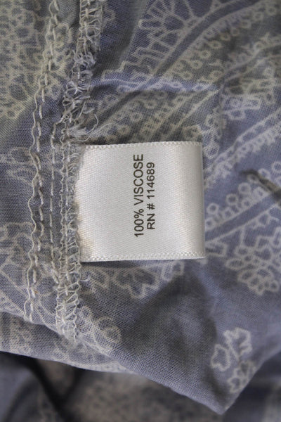 Cino Women Gray Paisley Collared Button-Up Viscose Long Sleeve Size S