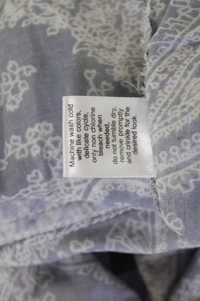 Cino Women Gray Paisley Collared Button-Up Viscose Long Sleeve Size S