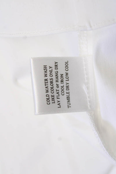 Row & Whit Womens White V Neck Tie Sleeveless Organic Cotton Blouse Size XS