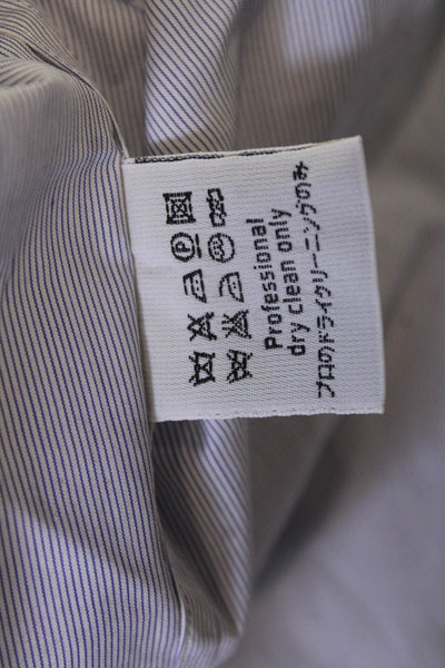 Atlantique Ascoli Women Lt Blue Striped Highneck Long Sleeve Blouse Size S