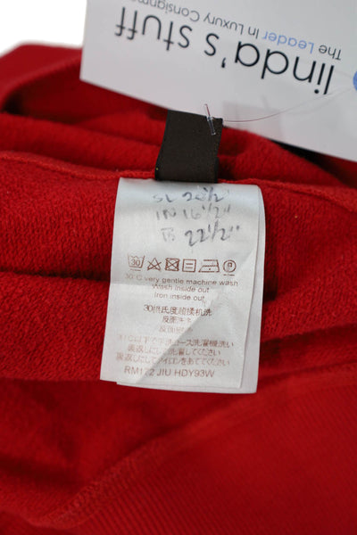Louis Vuitton Unisex Red Cotton Pullover Sweatshirt Crew Neck Size S