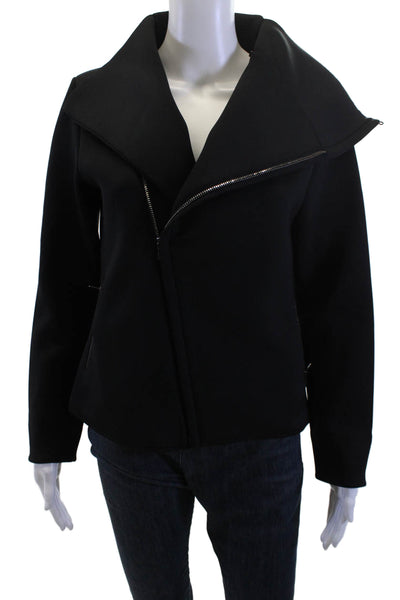 Aday Womens Motorcycle Jacket Black Zip Polyester Long Sleeve Size S