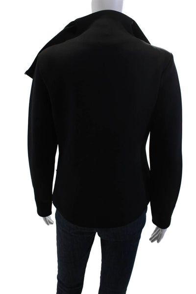 Aday Womens Motorcycle Jacket Black Zip Polyester Long Sleeve Size S