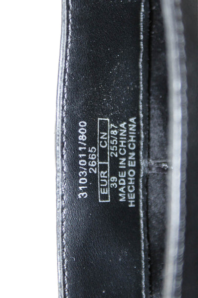 Zara Womens Slip On Stiletto Pointed Toe Faux Leather Booties Black Size 39