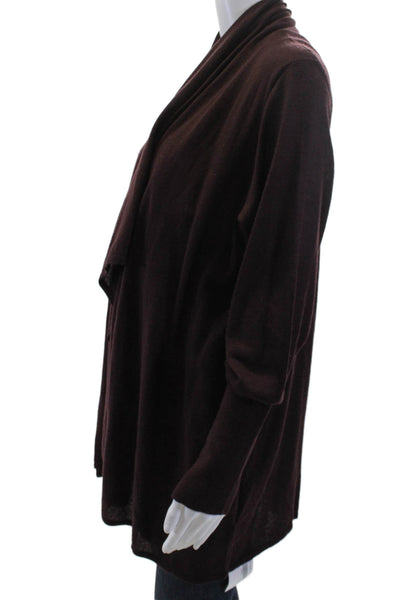 Halogen Womens Brown Merino Wool Blend Cardigan Sweater Long Sleeve Size 1X