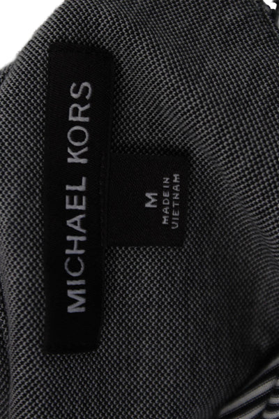 Michael Kors Men's Black Striped Crewneck Short-Sleeve Tee Cotton Silk Size M