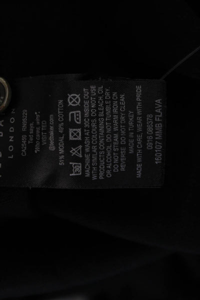 Ted Baker London Mens Short Sleeves Polo Shirt Black Cotton Size 3