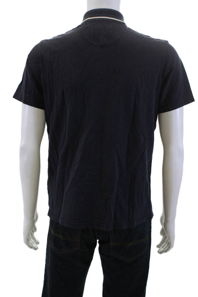 Ted Baker London mens Short Sleeves Rugby Shirt Navy Blue Cotton Size 3