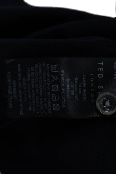 Ted Baker London mens Short Sleeves Rugby Shirt Navy Blue Cotton Size 3