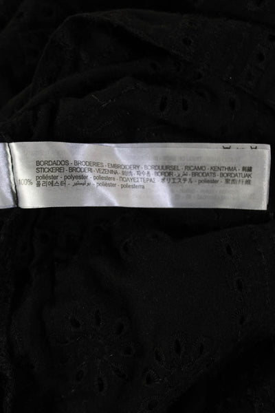 Zara Womens Military Jacket Black Collared Button Polyester Long Sleeve Size XS