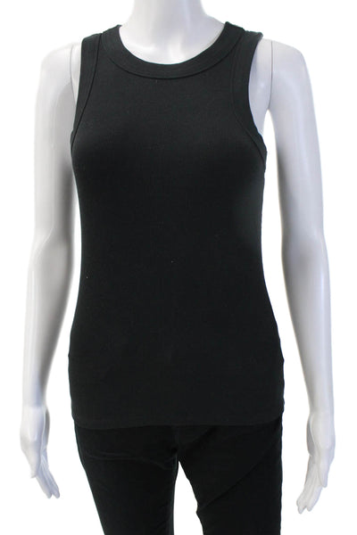Madewell Women Basic Black Sleeveless Crew Neck Tank 95% Supima Cotton Size XS