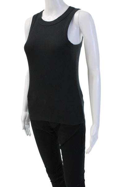 Madewell Women Basic Black Sleeveless Crew Neck Tank 95% Supima Cotton Size XS