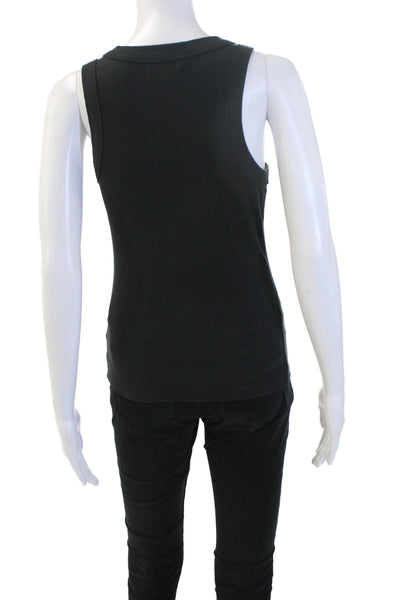 Madewell Women Basic Black Sleeveless Crew Neck Tank 95% Supima Cotton Size XS