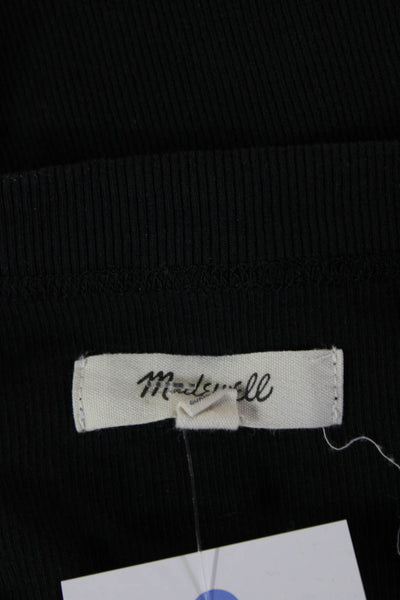Madewell Women Basic Black Sleeveless Crew Neck Tank 95% Supima Cotton Size XS