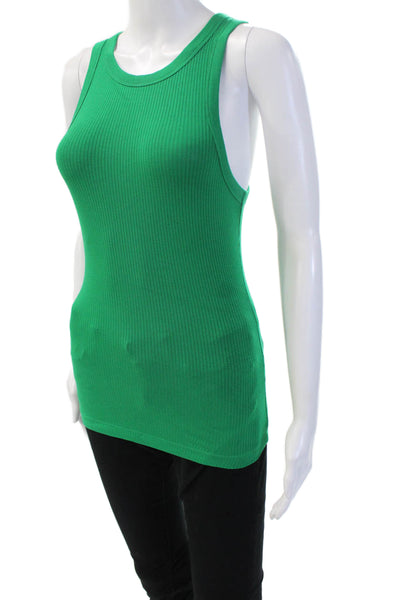 & Other Stories Women Basic Jersey Tank Sleeveless Green Solid Size XS