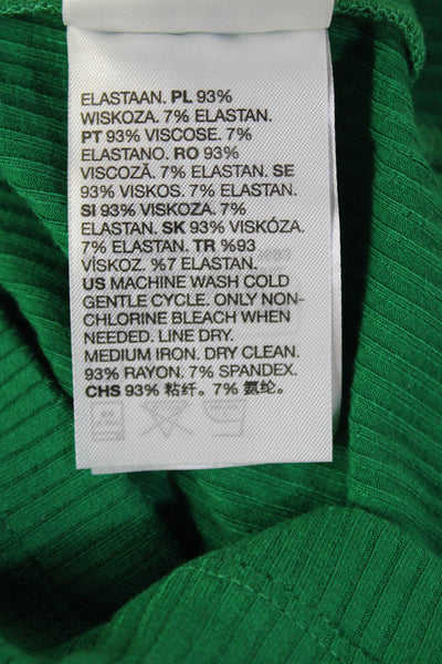 & Other Stories Women Basic Jersey Tank Sleeveless Green Solid Size XS