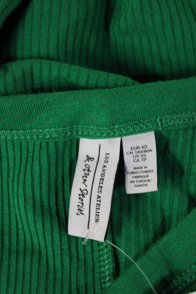 & Other Stories Women Basic Jersey Tank Sleeveless Green Solid Size XS