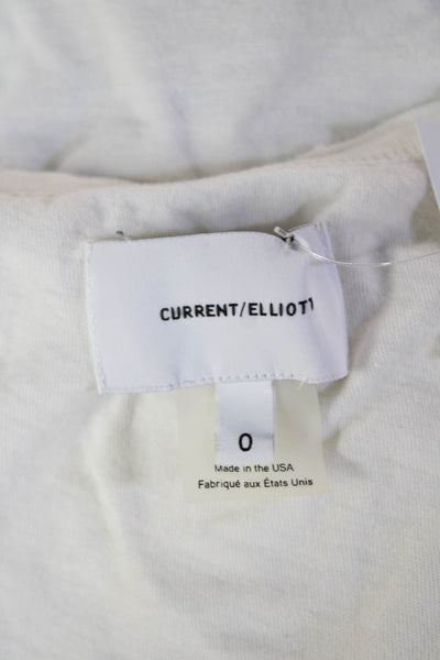 Current/Elliott Women White Basic Cotton Crew Neck Sleeveless Tank Size 0