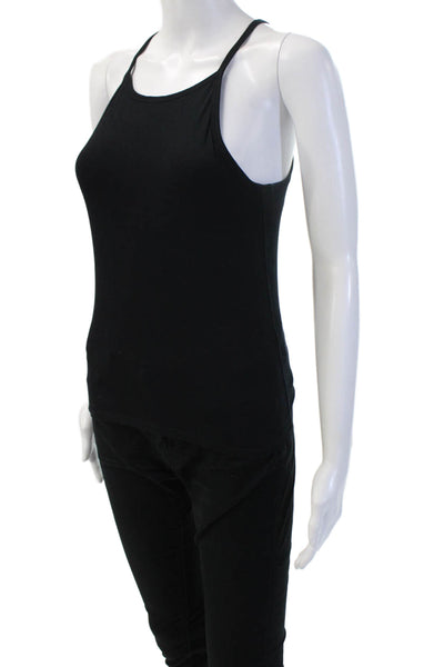 Frame Women Basic Camisole Black 100% Pima Cotton High Neck Sleeveless Size XS