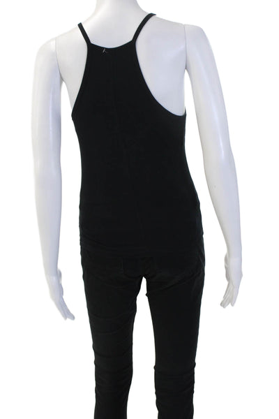 Frame Women Basic Camisole Black 100% Pima Cotton High Neck Sleeveless Size XS