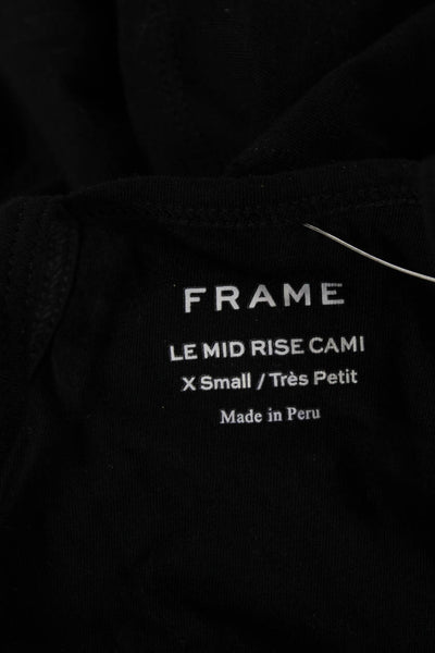 Frame Women Basic Camisole Black 100% Pima Cotton High Neck Sleeveless Size XS