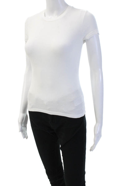 TNA Womens White Basic Short Sleeve Crew Neck T-Shirt 90s Size XS
