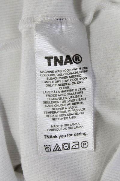 TNA Womens White Basic Short Sleeve Crew Neck T-Shirt 90s Size XS