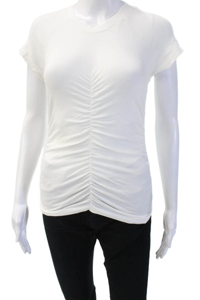 Sanctuary Women Jersey T-Shirt White Short Sleeve Crew Neck Pima Cotton Size XS