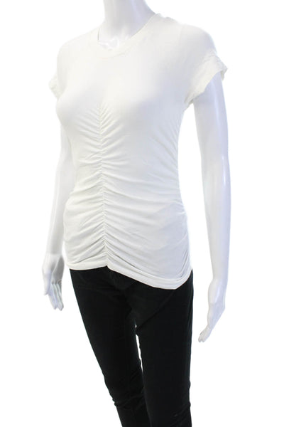 Sanctuary Women Jersey T-Shirt White Short Sleeve Crew Neck Pima Cotton Size XS