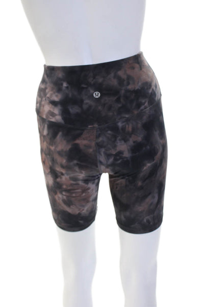 Lululemon Unisex Biker Shorts Black Nylon Lycra Size 4