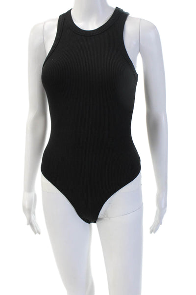 Pistola Women Black Cotton Crew Neck Sleeveless Bodysuit Size XS