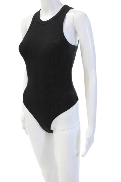 Pistola Women Black Cotton Crew Neck Sleeveless Bodysuit Size XS