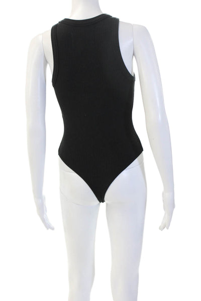 Pistola Women Black Cotton Crew Neck Sleeveless Bodysuit Size XS