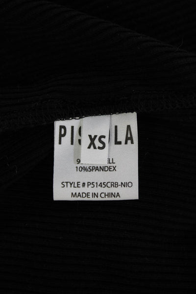Pistola Women Black Cotton Crew Neck Sleeveless Bodysuit Size XS