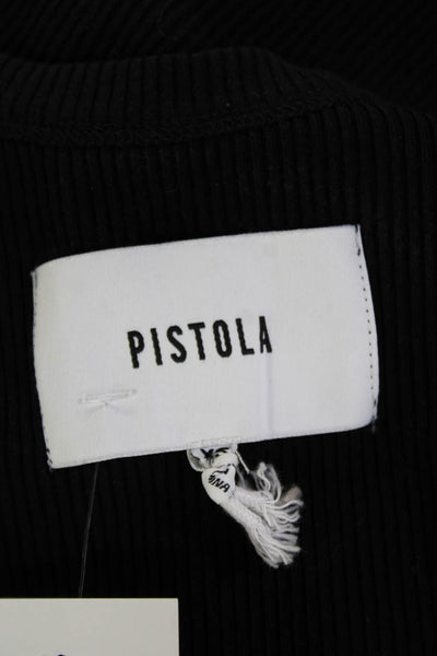 Pistola Women Black Cotton Crew Neck Sleeveless Bodysuit Size XS