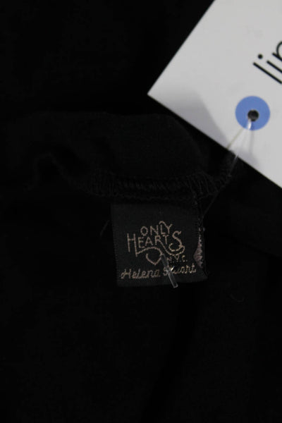 Only Hearts Womens Basic Black Crew Neck Short Sleeve T-Shirt Size S