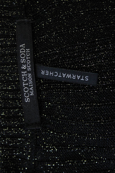 Scotch And Soda Women Sweater Dress Black Long Sleeve Crew Neck Size M